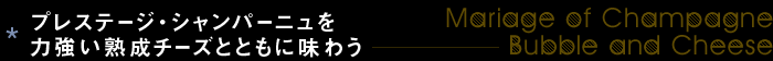 プレステージ・シャンパーニュを力強い熟成チーズとともに味わう